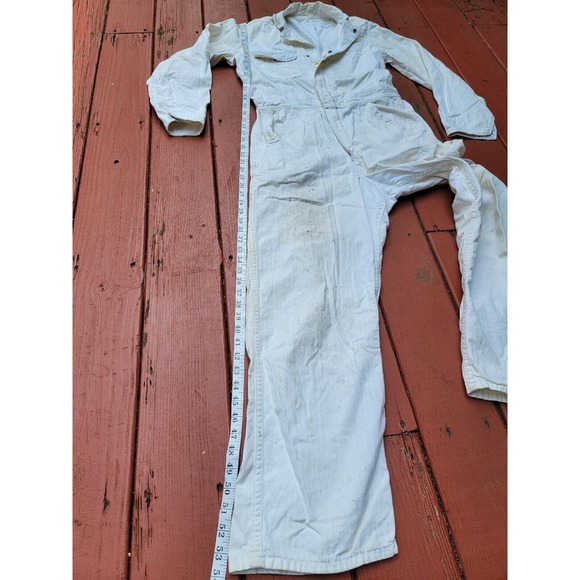 Vintage Sledge’s WHITE Coveralls Workwear 1950 Sanforized 60s Railroad TALON ZIP - Picture 11 of 16